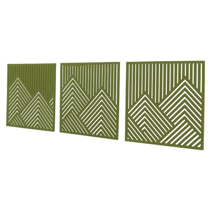 Set De 3 Cuadros 58 X 58 C/u Verde Mount | Cuadros | decoracion